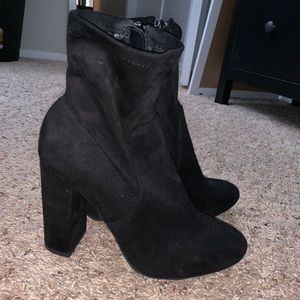 Black suede boots